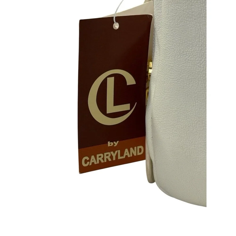 NOS Carryland White Purse Crossbody Bag Vintage w/ Original Tags Zip‎ Close